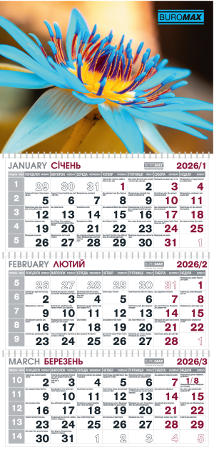 Календарь Buromax настенный квартальный на 2026 г BM.2105