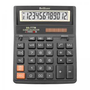 Калькулятор 12 розрядів чорний Brilliant BS-777М