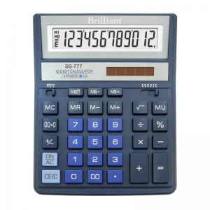Калькулятор 12 розрядів синій Brilliant BS-777ВL