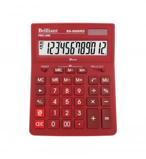 Калькулятор 12 разрядов красный Brilliant BS-8888RD