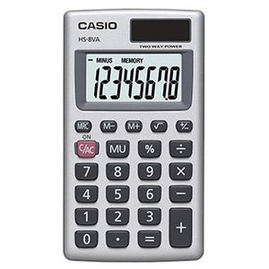 Калькулятор карманный (металл) 8-разрядный Casio HS-8VA-S-EP