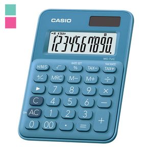 Калькулятор настольный 10-разрядный Casio MS-7UC-BU-S-EC голубой