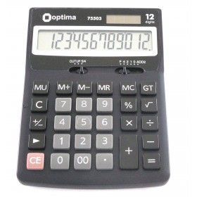 Калькулятор настольный электронный 12 разрядов Optima 170.122 32 мм O75503