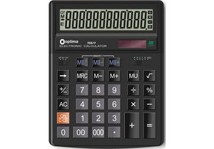 Калькулятор настільний електронний 16 розрядів Optima 200150.33 мм O75517