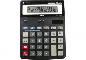Калькулятор настільний бухгалтерський 12 розрядный 200*150*27 мм Optima O75505