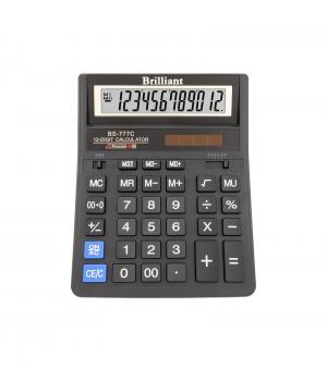 Калькулятор 12 разрядов черный Brilliant BS-777C