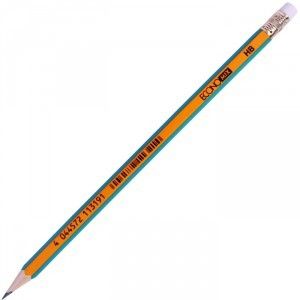 Олівець чернографитовый синьо-жовтий з гумкою Economix E11319