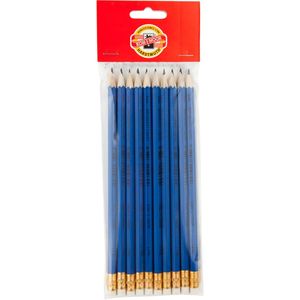 Олівець графітовий з гумкою НВ синій Koh-i-Noor 1396 - Фото 2
