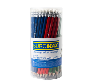 Олівець графітовий НВ з гумкою Buromax BM.8501