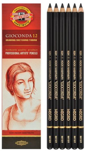 Олівець художній Gioconda Negro м'який графітний Koh-i-noor 8815 - Фото 2