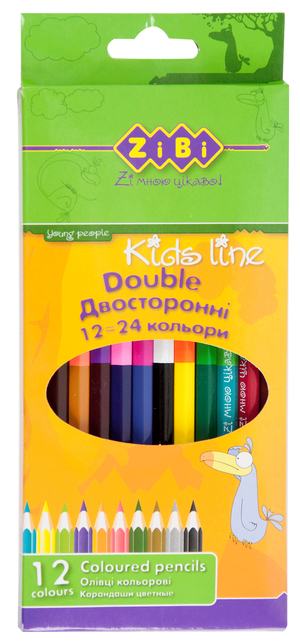 Карандаши цветные двусторонние 12 Double Zibi ZB.2461