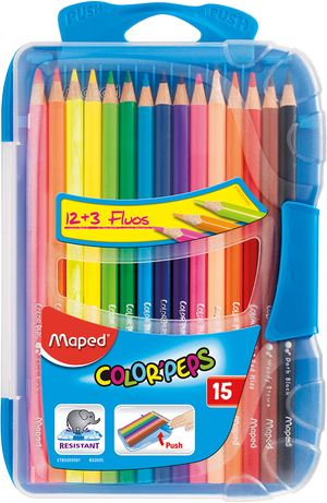 Карандаши цветные 15 цветов COLOR PEPS Smart Box пенал Maped MP.832035.Z.