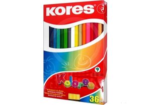 Олівці кольорові 36 шт трикутні з точилкою Kores K93336