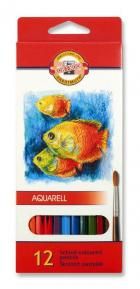 Акварельні олівці кольорові 12 Koh-i-Noor Mondeluz Рибки 3716_р
