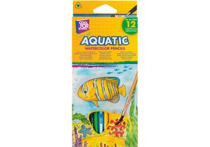 Карандаши цветные акварельные Aquatic Extra Soft 12 цветов с кистью CF15157