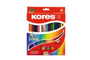 Олівці кольорові двосторонні 24шт з точилкою DUO Kores K93224