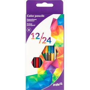 Олівці кольорові двосторонні Геометрія 12 шт./ 24 кольору Kite K17-054-3