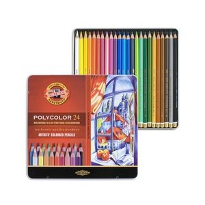 Олівці кольорові художні POLYCOLOR 24 (метал.коробка) Koh-i-noor 3824024002PL