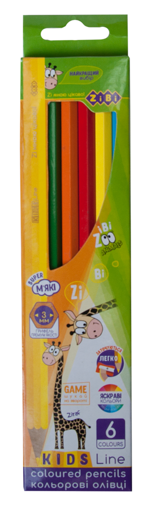 Олівці кольорові 6 KIDS LINE ZiBi ZB.2413