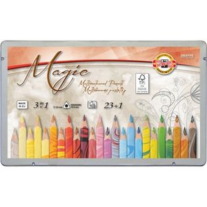 Карандаши цветные Magic 23 шт +1 карандаш блендер (мет.упак) Kooh-I-Noor 340802