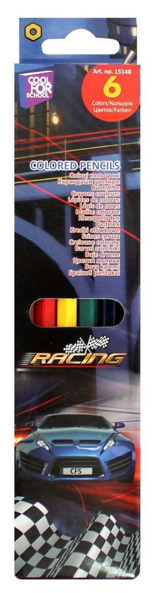 Олівці кольорові Racing 6 кольорів CF15148
