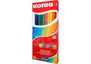 Олівці кольорові трикутні 12 шт з точилкою Kores K93312