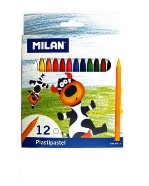 Олівці воскові 12 кольорів ml.80013 Milan - Фото 1