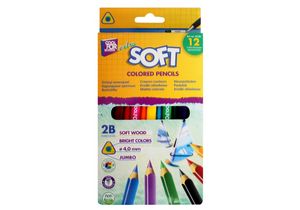 Карандаши цветные Jumbo Extra Soft, 12 цветов COOLFORSCHOOL CF15136