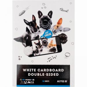 Картон білий 10 аркушів A4 KITE Dogs K22-254