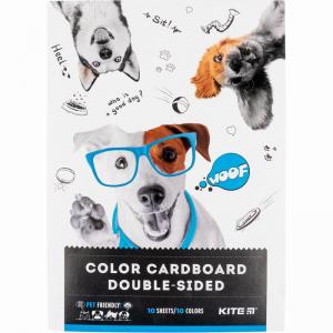 Картон кольоровий двосторонній А4 KITE Dogs K22-255-1