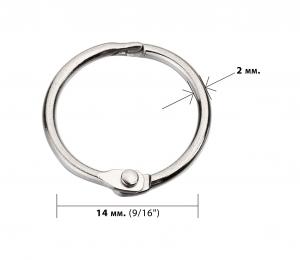 Кільця металеві для палітурки 14 мм (9/16) срібло упаковка 100 шт DA LH-551101