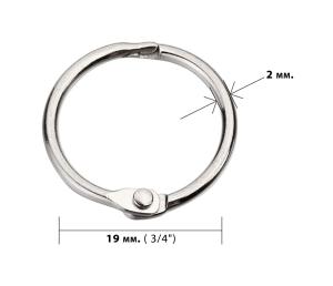 Кольца металлические для переплета DA LH-551102 серебро 19 мм (3/4) упаковка 100 шт
