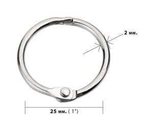 Кільця металеві для палітурки DA LH-801102 срібло 25 мм (1) упаковка 100 шт