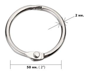 Кільця металеві для палітурки DA LH-201101-1 срібло 50 мм (2) упаковка 100 шт