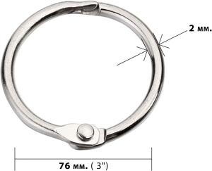 Кільця металеві для палітурки DA LH-301102 срібло 76 мм (3) упаковка 10 шт