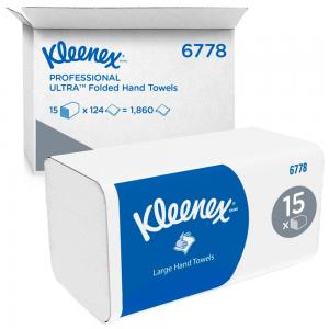 Паперові рушники Kimberly-Clark Kleenex Ultra Interfold 6778 листові V-складання 2 шари 124 аркуші білі - Фото 1