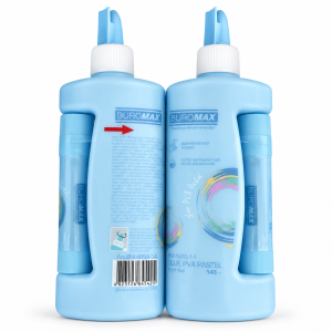 Клей 2 в1 Buromax PASTEL ПВА 143 мл с колпачком-дозатором + клей-карандаш PVP 10г BM.4859