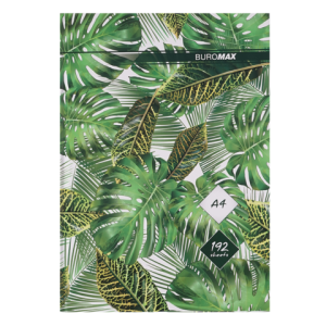 Книга обліку Buromax FLORISTICA 192 л клітинка офсет обкл А4 зелений BM.24419101-04i
