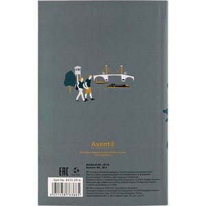 Книга записная интегральная обложка В6, 80 листов, клетка, AXENT 8435-A - Фото 5