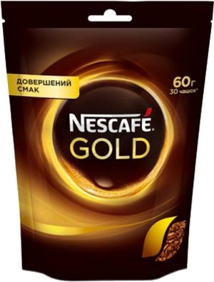 Кофе растворимый Nescafe Gold мягкая упаковка 60г 10663484