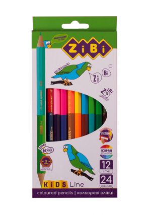 Карандаши цветные Double 12 шт 24 цвета Kids Line ZiBi ZB.2463