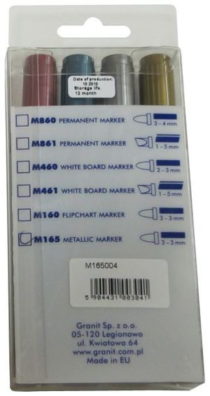 Комплект з 4-х маркерів стандартних блістер gr.M165 04: Granit - Фото 2