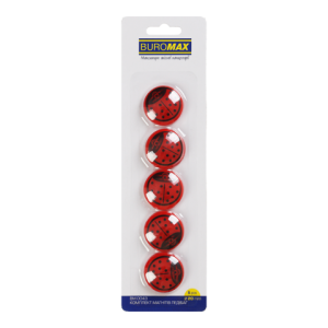 Набір магнітів Buromax LADYBUG 5 шт 20 мм BM.0043