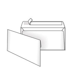 Конверт DL (110х220мм) білий СКЛ (термоупаковка) 2052_50 - Фото 1