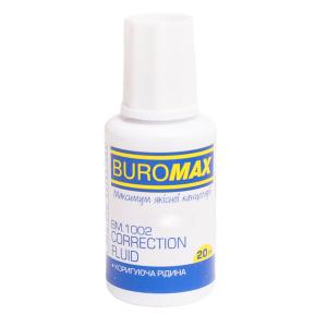 Корректирующая жидкость на масляной основе с кисточкой 20 мл Buromax BM.1002