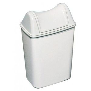 Корзина для мусора пластик белая с крышкой и держателем 8л Acqualba 579-580-664