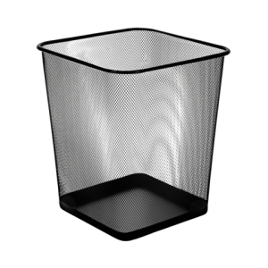 Корзина для бумаги Buromax 265x265x315мм квадратная металлическая черная BM.6273-01
