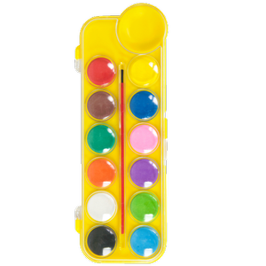 Краски акварельные 12 цветов пластиковая коробка с кисточкой Zibi ZB.6559 - Фото 1