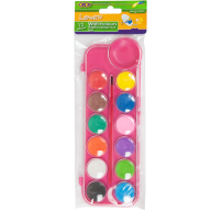 Краски акварельные 12 цветов пластиковая коробка с кисточкой Zibi ZB.6559 - Фото 2