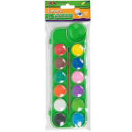 Краски акварельные 12 цветов пластиковая коробка с кисточкой Zibi ZB.6559 - Фото 3